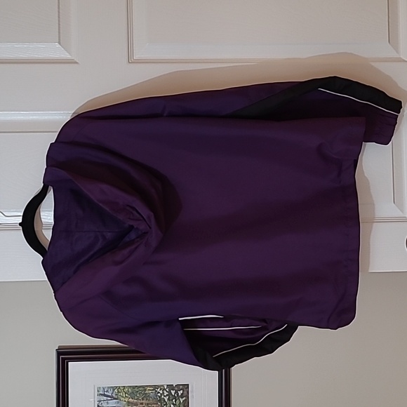 BCG lined jacket, coat, hood, purple, black and white, elastic cuffs, med - Picture 6 of 9